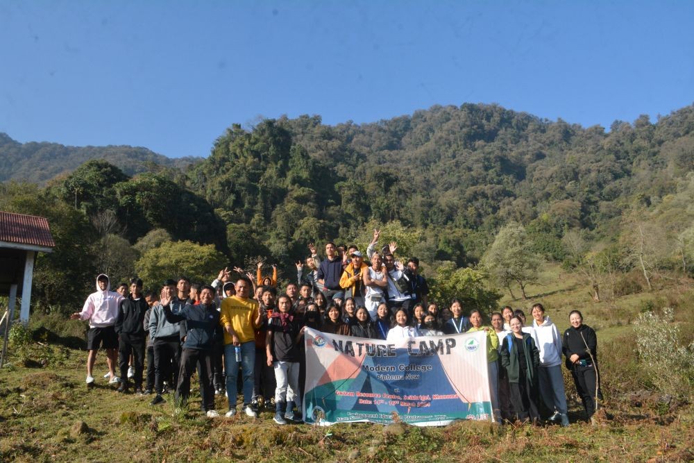 Eco Green Club of Modern College attended nature camp at Gwizan Resource Center, Khonoma on March 14 and 15.